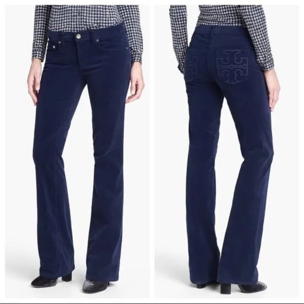 Tory Burch Deep Blue Flare Pants